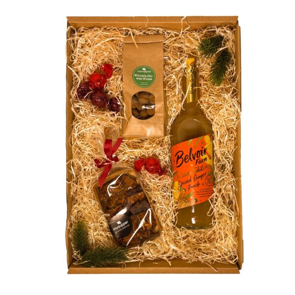 Weihnachtsbox mit Punsch und Gebäck – Feinkost-Kundengeschenk mit Logo