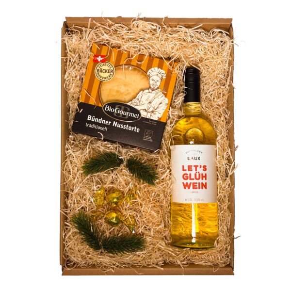 Festliche Weihnachtsbox zum Anstoßen – Feinkost-Kundengeschenk mit Logo