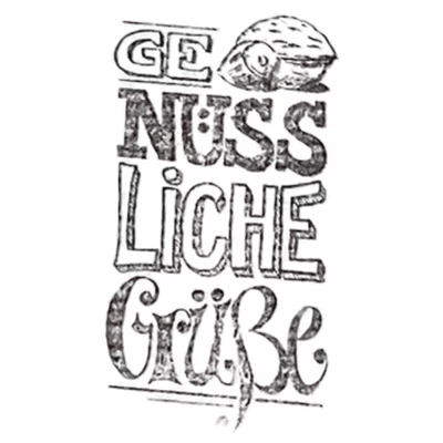 Weihnachtsstempel »Genüssliche Grüße« für die Geschenkbox