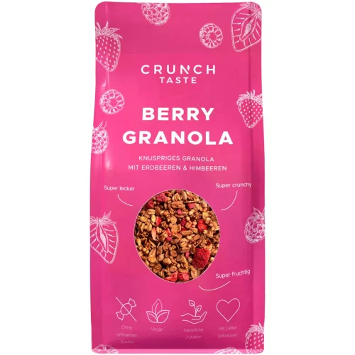 BERRY GRANOLA | Granola mit Erdbeeren & Himbeeren